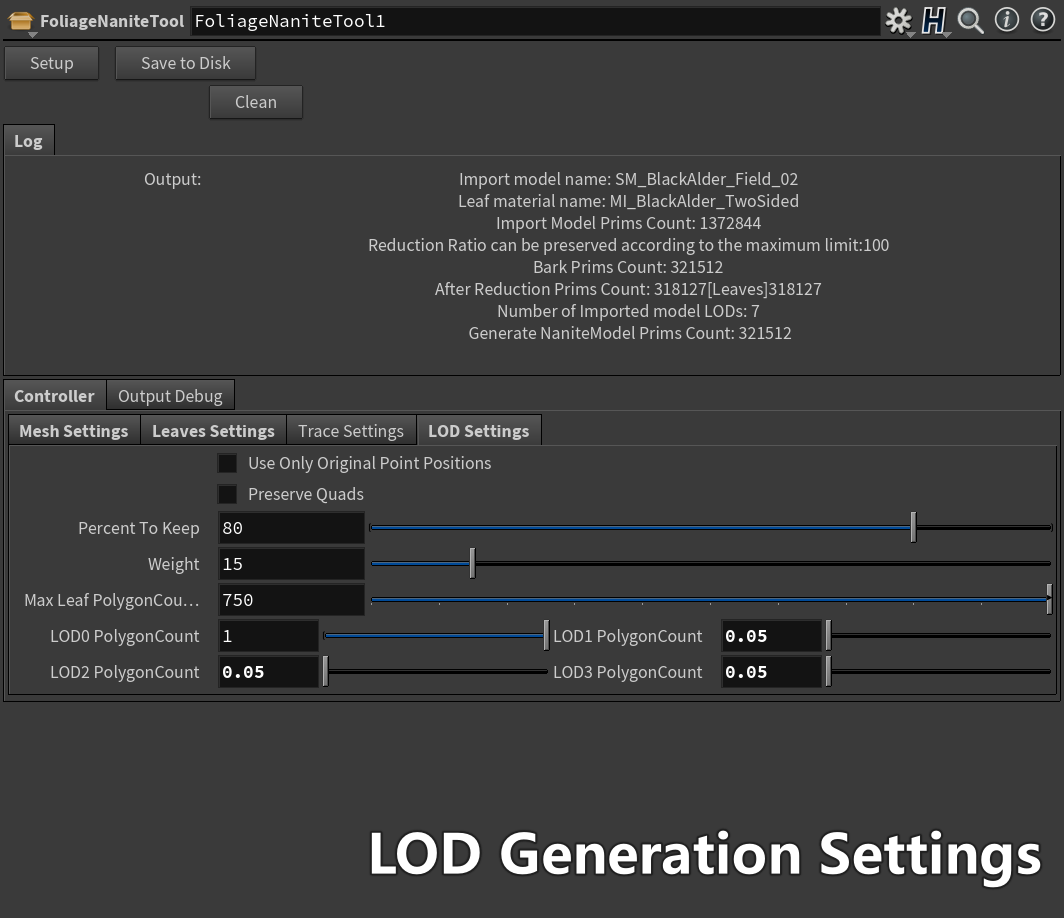 HDA LOD Settings